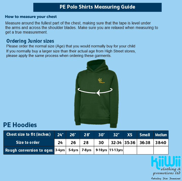 PE Hoodie - Junior Sizes