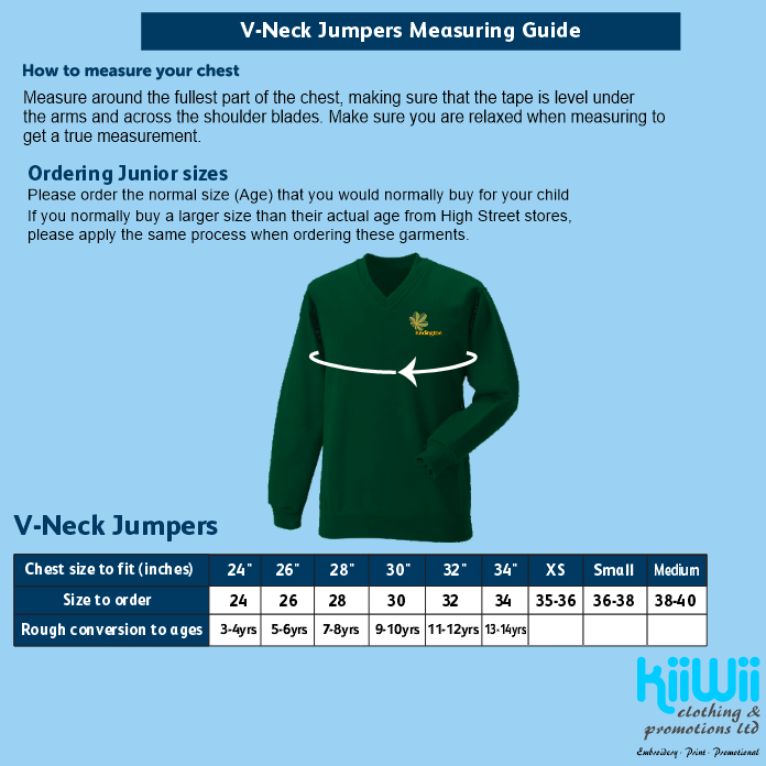 V-Neck Jumper - Senior Sizes