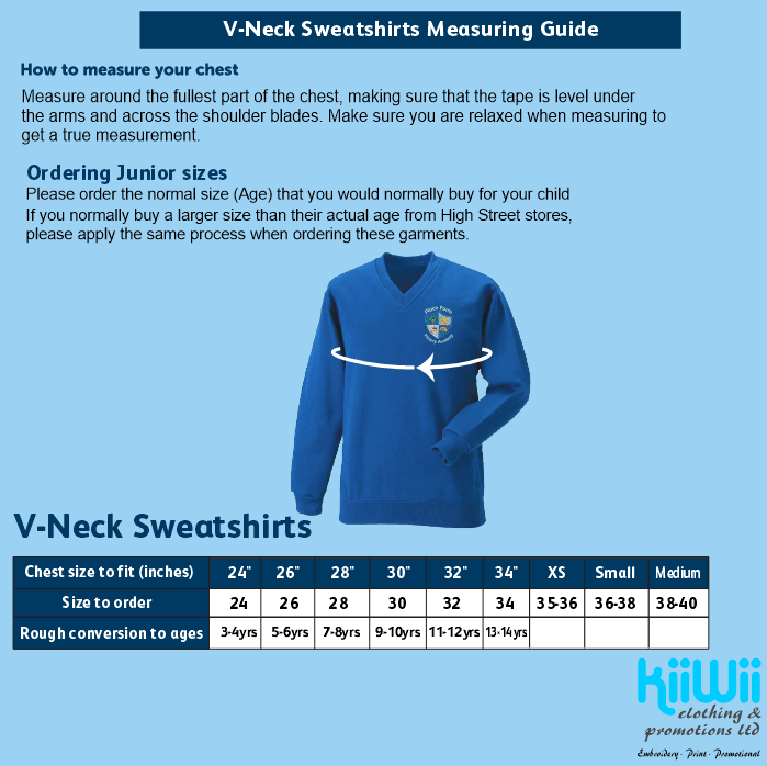 V-Neck Jumper - Junior Sizes
