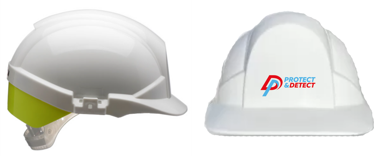 Centurion Reflex Safety Helmet - White with hi vis yellow rear & Printed logo