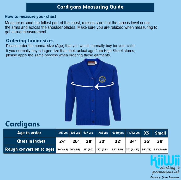 Cardigan - Junior Sizes