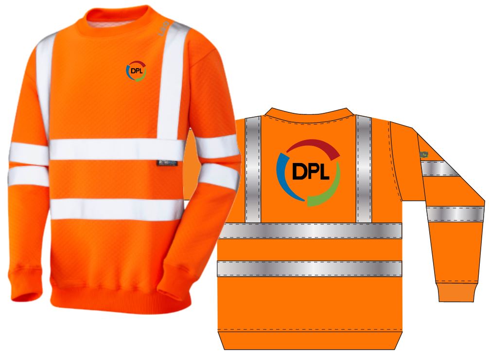 Leo Workwear Winkleigh Hi Vis Orange Sweatshirt