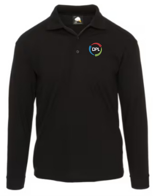 DPL Weaver Black Long Sleeve Polo