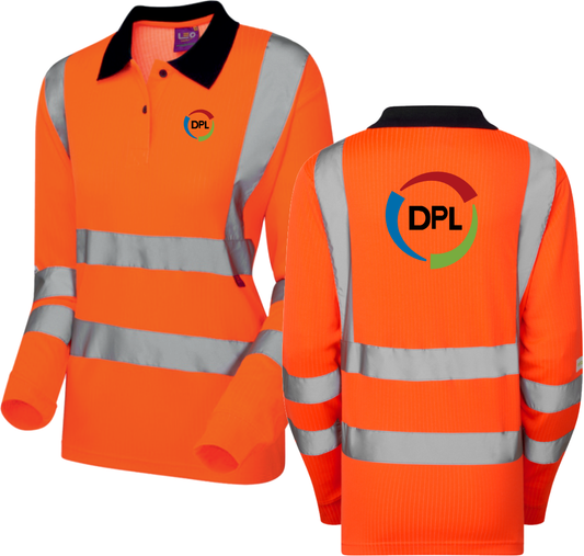 Leo Workwear Ladies Beaford Hi Vis Orange Polo