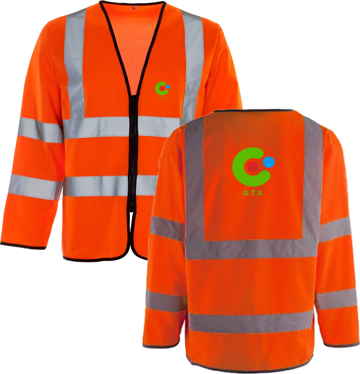 DPL Group Orange Long Sleeved Zipped Hi Vis Safety Vest