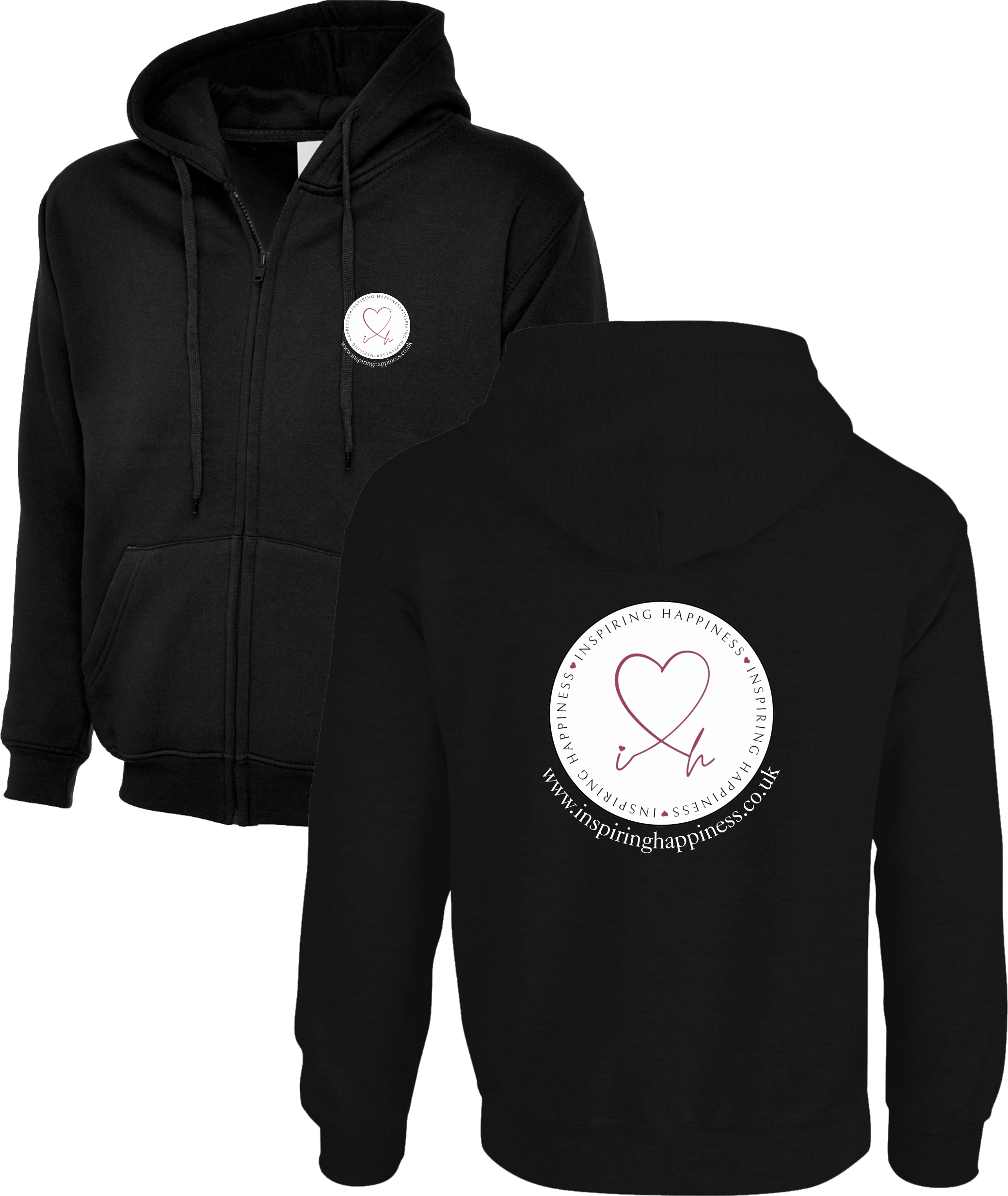 Inspiring Happiness Zipped Hoodie
