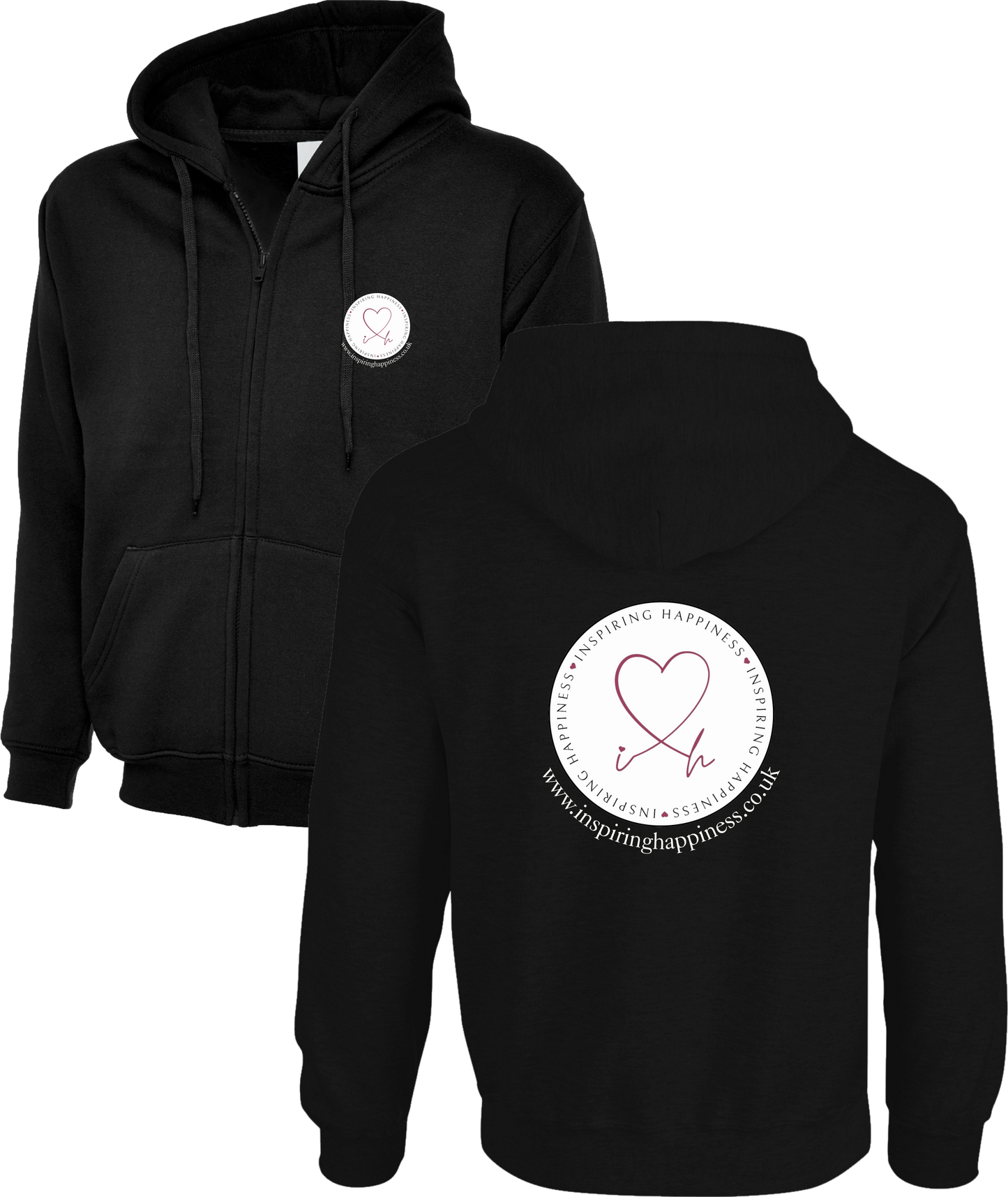 Inspiring Happiness Zipped Hoodie