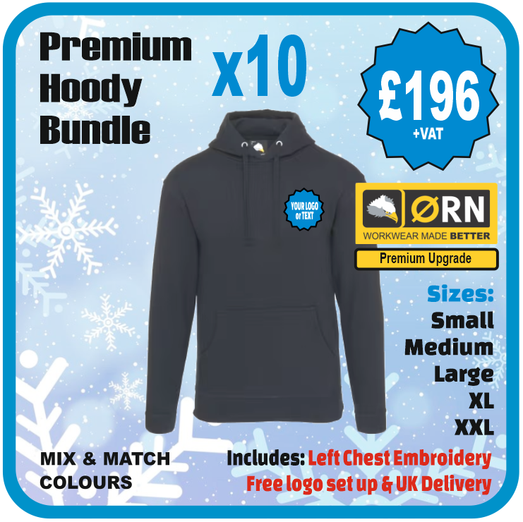 Orn Workwear Premium Owl Hoodie Pack of 10