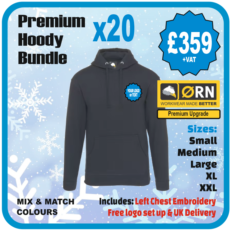 Orn Workwear Premium Owl Hoodie Pack of 20