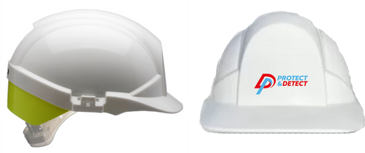 Centurion Reflex Safety Helmet - White with hi vis yellow rear & Printed logo