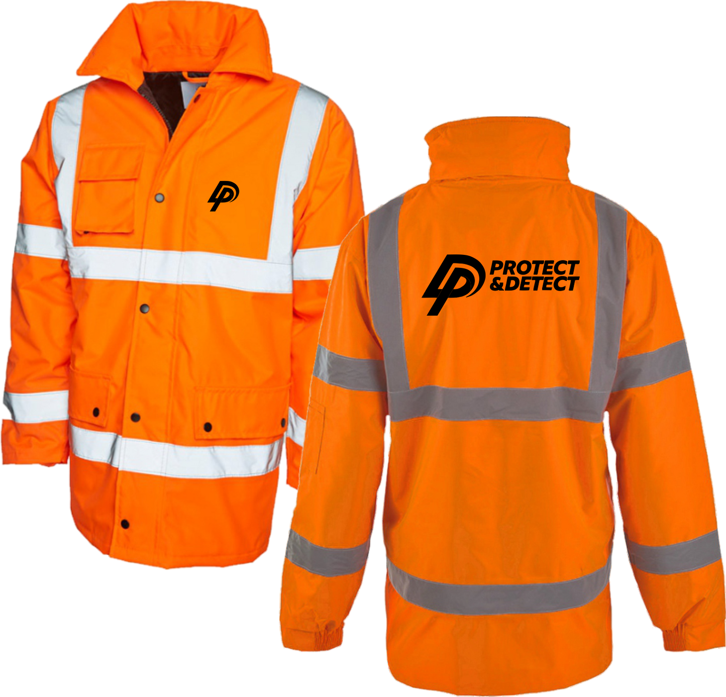Protect & Detect Hi Vis Orange Road Traffic Jacket
