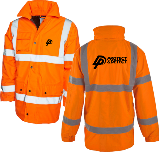 Protect & Detect Hi Vis Orange Road Traffic Jacket
