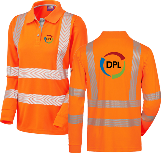 Leo Workwear Ladies Pollyfield Hi Vis Orange Polo